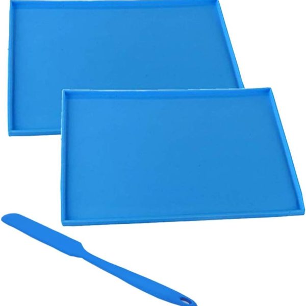 Silicone Cake Roll Maker,Silicone Baking Mat,Multipurpose Nonstick Pastry Mat, Swiss Roll Cake Mat Flexible Baking Tray Mold Baking-2pack(10''12'', Blue)