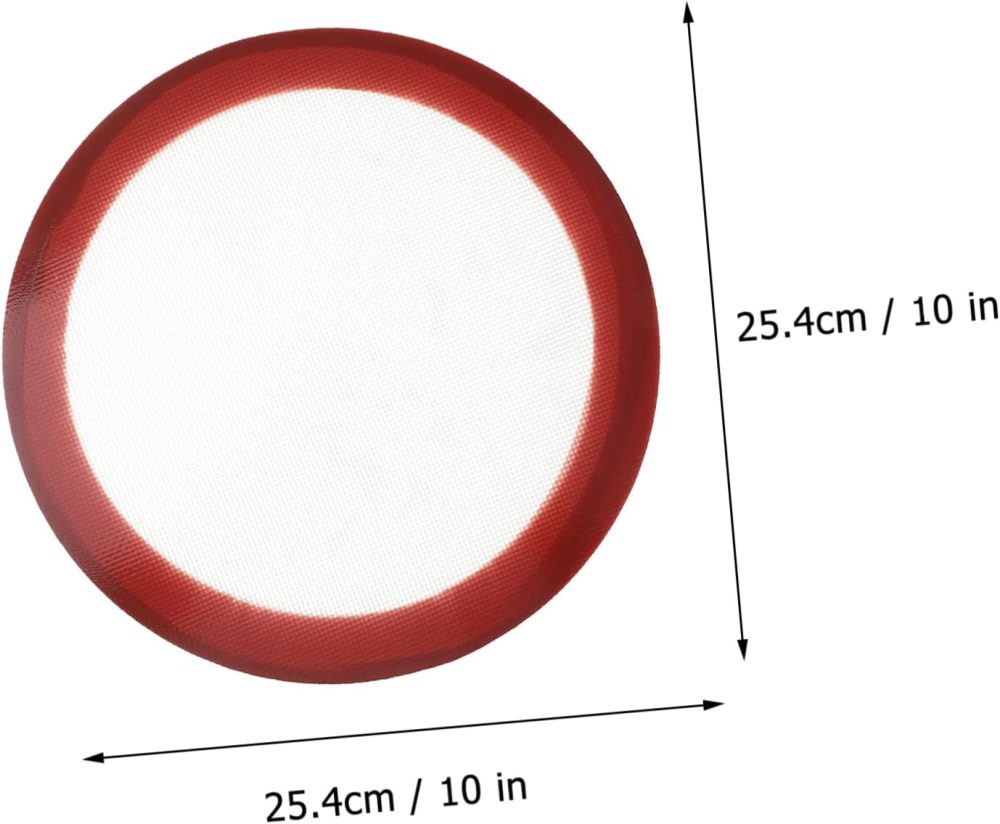 Non Stick Baking Mat, Round Silicone Baking Mat, Reusable Silicone Mat for Pie Bread Macaron Pastry Tortilla (10 Inch, Random Color) - Image 2
