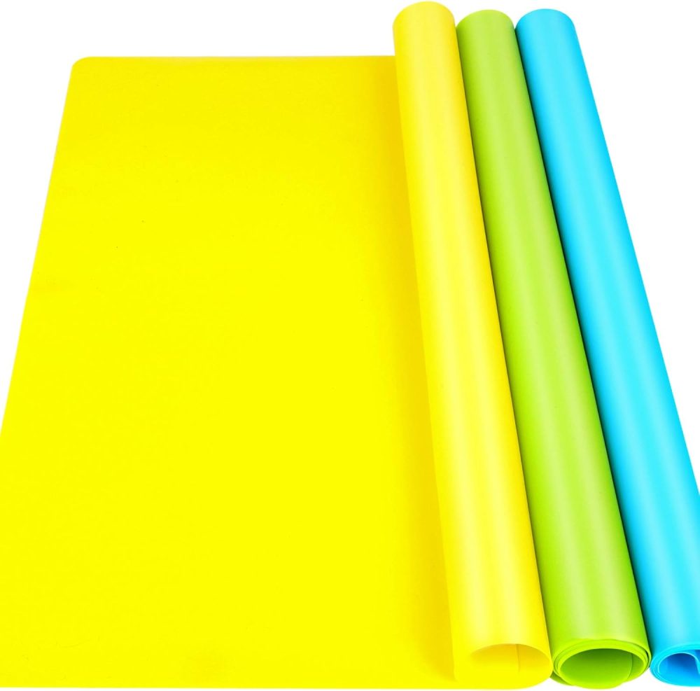 Silicone Mats, 3 PCS Silicone Mats for Crafts, Resin Molds, Play Dough Mat, Nonstick Silicone Sheet Mat for Epoxy Resin, UV Resin, Clay, Craft Supplies, 15.7”x 11.7”
