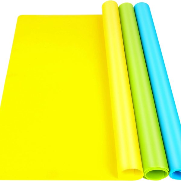 Silicone Mats, 3 PCS Silicone Mats for Crafts, Resin Molds, Play Dough Mat, Nonstick Silicone Sheet Mat for Epoxy Resin, UV Resin, Clay, Craft Supplies, 15.7”x 11.7”