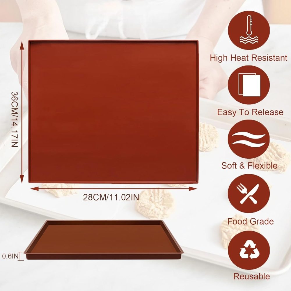 Swiss Roll Cake Mat, 14.17x11" Flexible Silicone Pastry Mat, Jelly Roll Pan Bakeware Nonstick Baking Tray for Swiss Roll, Pastry, Jelly, Cookies - Image 2