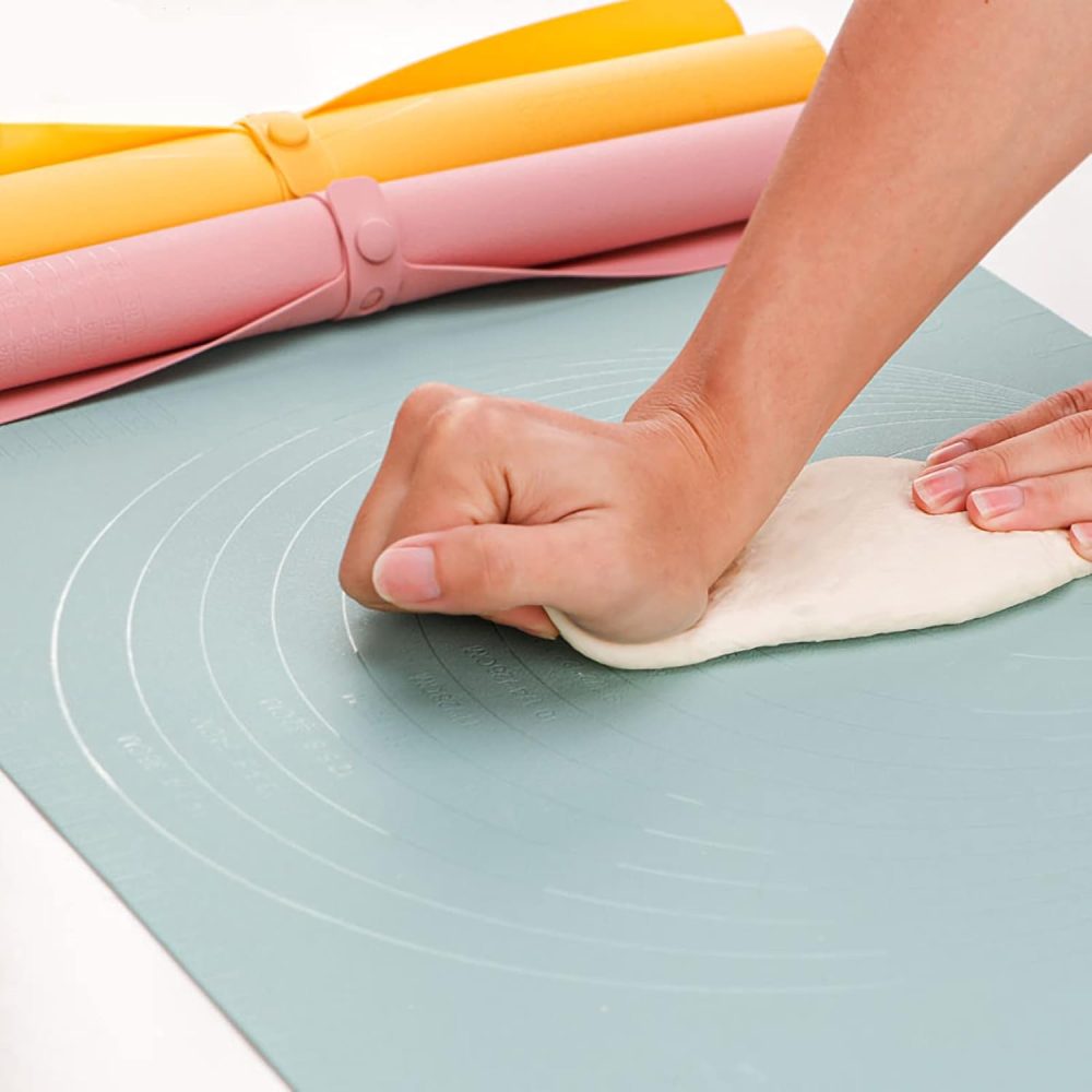 Extra Large Kitchen Silicone Pad, 23.6''x15.7'' Macaron Silicone Baking Mat, Thick Heat Resistant Mat Kneading Mat, Non Slip Non Stick Silicone Pastry Mats for Rolling Out Dough - Image 2