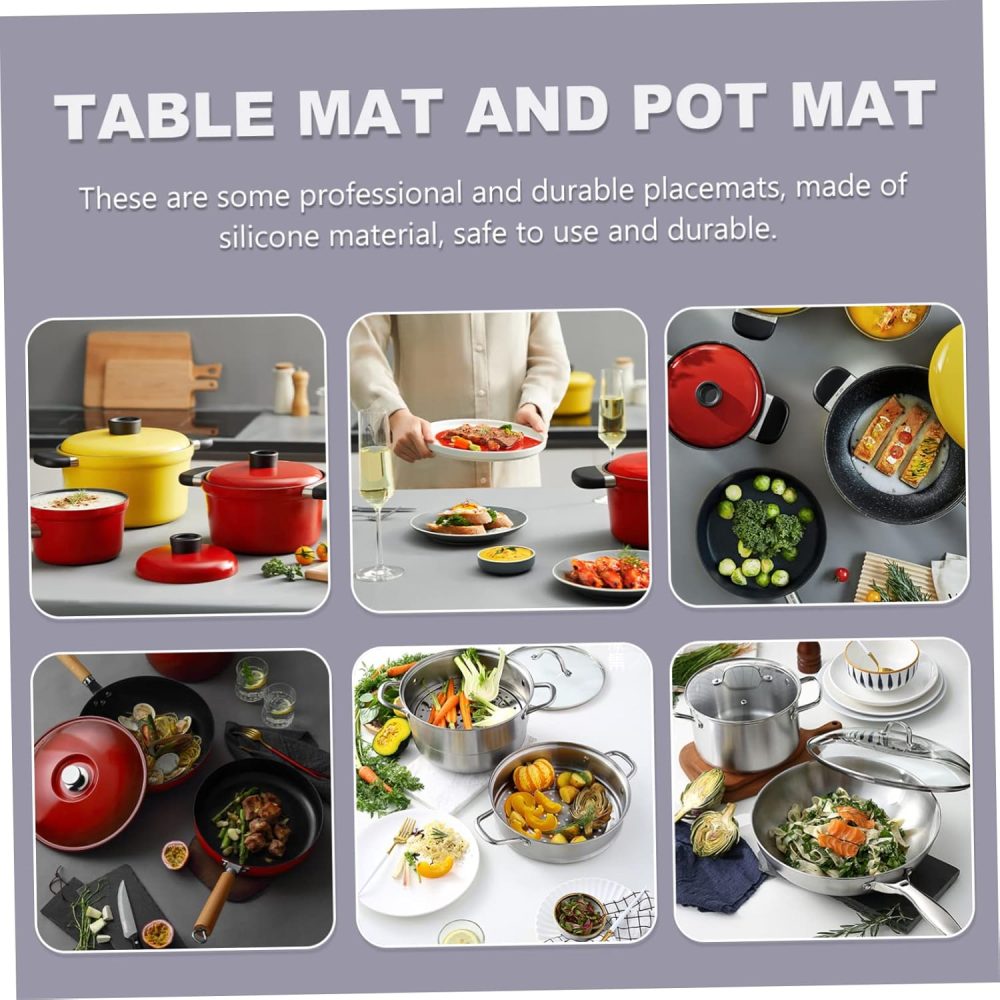 2pcs Round Silicone Baking Mats Microwave Oven Place Mats Non-Stick Kitchen Trivets Heat Resistant Table for Hot Pots and Baking - Image 2