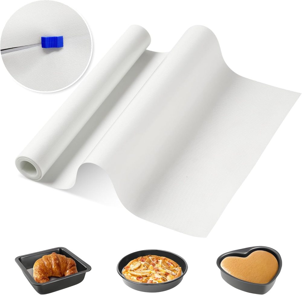 Silicone Baking Mat Roll - 12INx8FT Non-Stick Pastry Reusable Baking, Non-Slip Silicone, Heat Resistant Air Fryer Liner, Freeze Dryer Countertop Protection Anti-Friction Oven Mat
