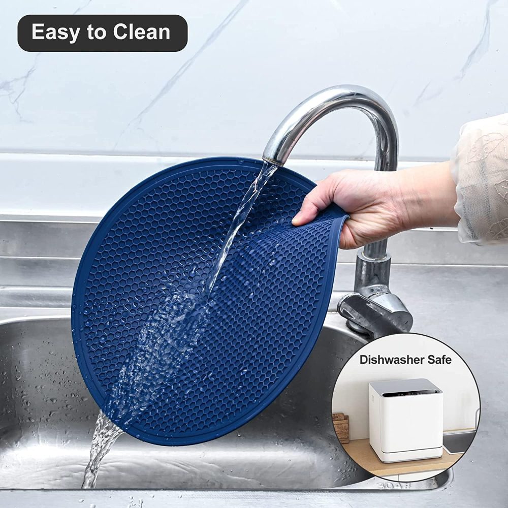 Silicone Microwave Mat Heat Resistant Multifunctional Mat, Splatter Guard, Trivet, Hot Pad, Pot Holder Round 12 Inch, 1 Pcs - Image 2