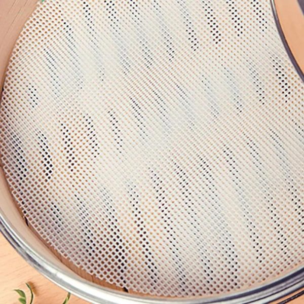 23.6 Inch Round Silicone Steamer Liners, Food Grade Silicone Baking Mats Dumplings Buns Mat Pastry Dim Sum Mesh for Home Cooking