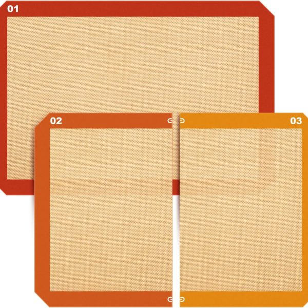 3 Pcs Silicone Baking Mat, Reusable Baking Supplies, Non-stick Macaron Silicone Baking Mats, Fits Half & Quarter Sheet, Use Separately & No Cross-flavoring