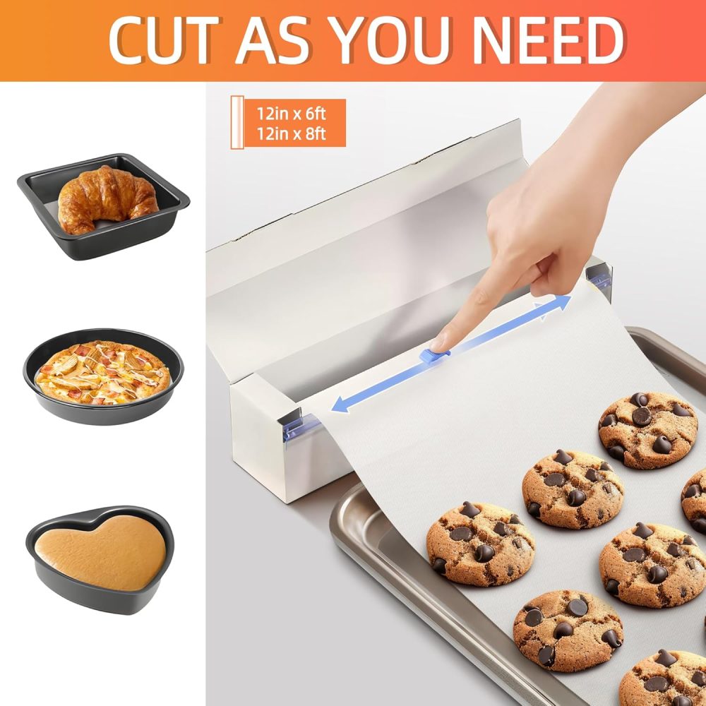 Silicone Baking Mat Roll - 12INx8FT Non-Stick Pastry Reusable Baking, Non-Slip Silicone, Heat Resistant Air Fryer Liner, Freeze Dryer Countertop Protection Anti-Friction Oven Mat - Image 2
