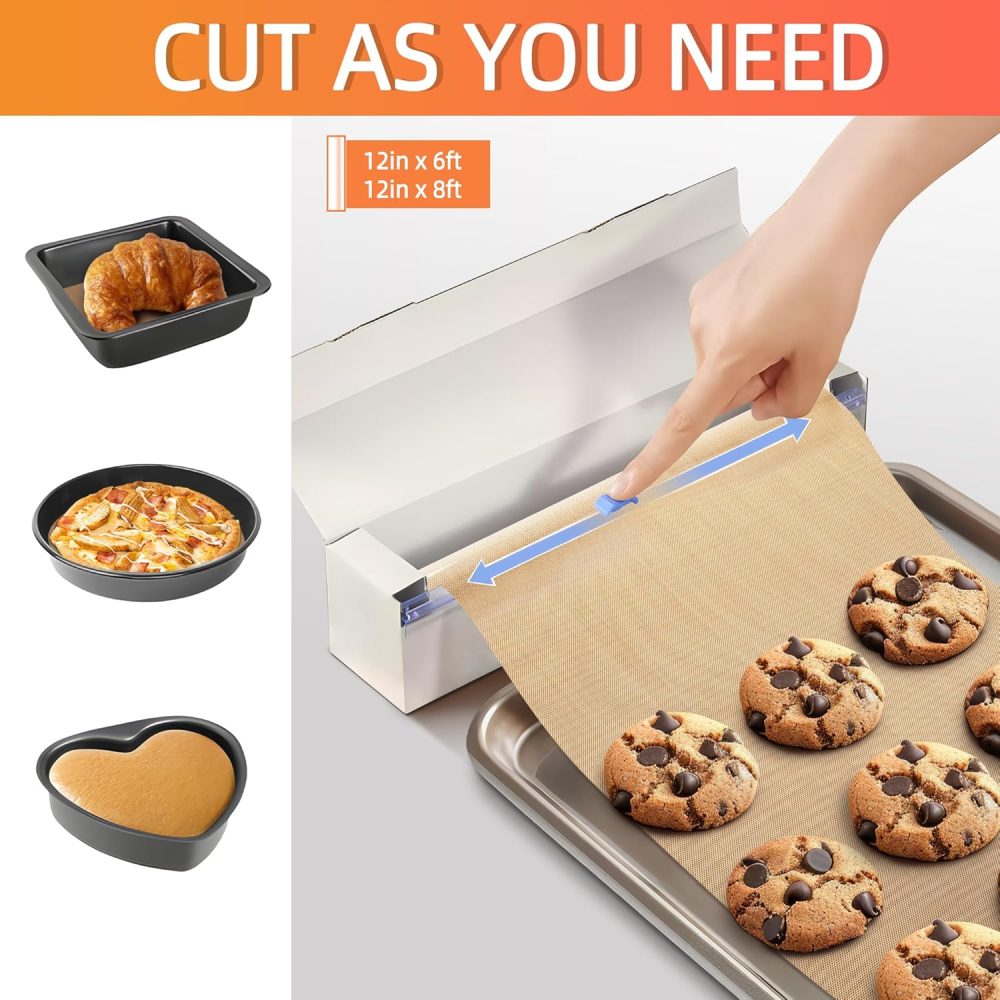 Silicone Baking Mat Roll - 12INx6FT Non-Stick Pastry Reusable Baking, Non-Slip Silicone, Heat Resistant Air Fryer Liner, Freeze Dryer Countertop Protection Anti-Friction Oven Mat - Image 2
